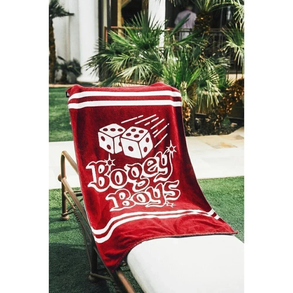 Bogey Boys Macklemore Vegas Pool Towel Red Dice Print Beach Golf Hypebeast 58x30